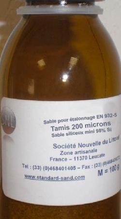 Sables etalons selon EN932-5